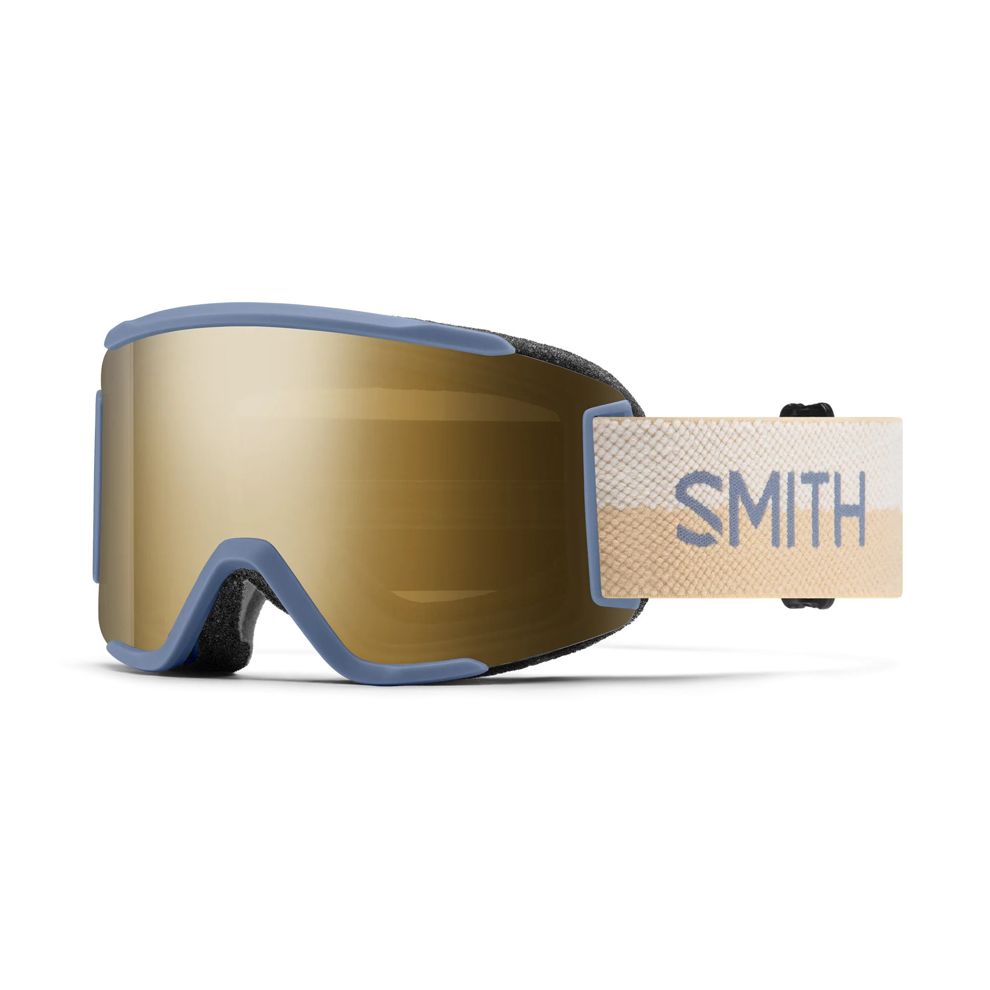 Masque de ski Smith - Squad S - Bleu Acier Split - ChromaPop Sun Black Gold Mirror