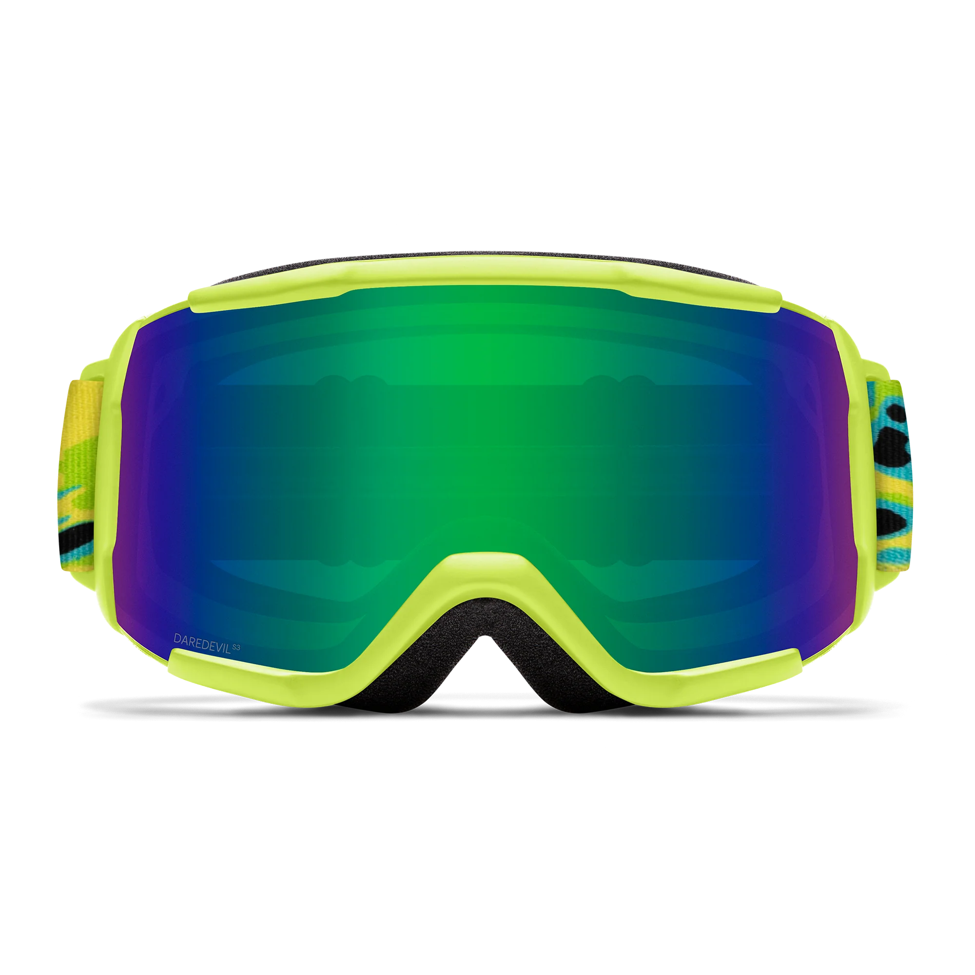 Masque de ski enfant Smith - Daredevil - Electric Lime Slime - Green Sol-X Mirror