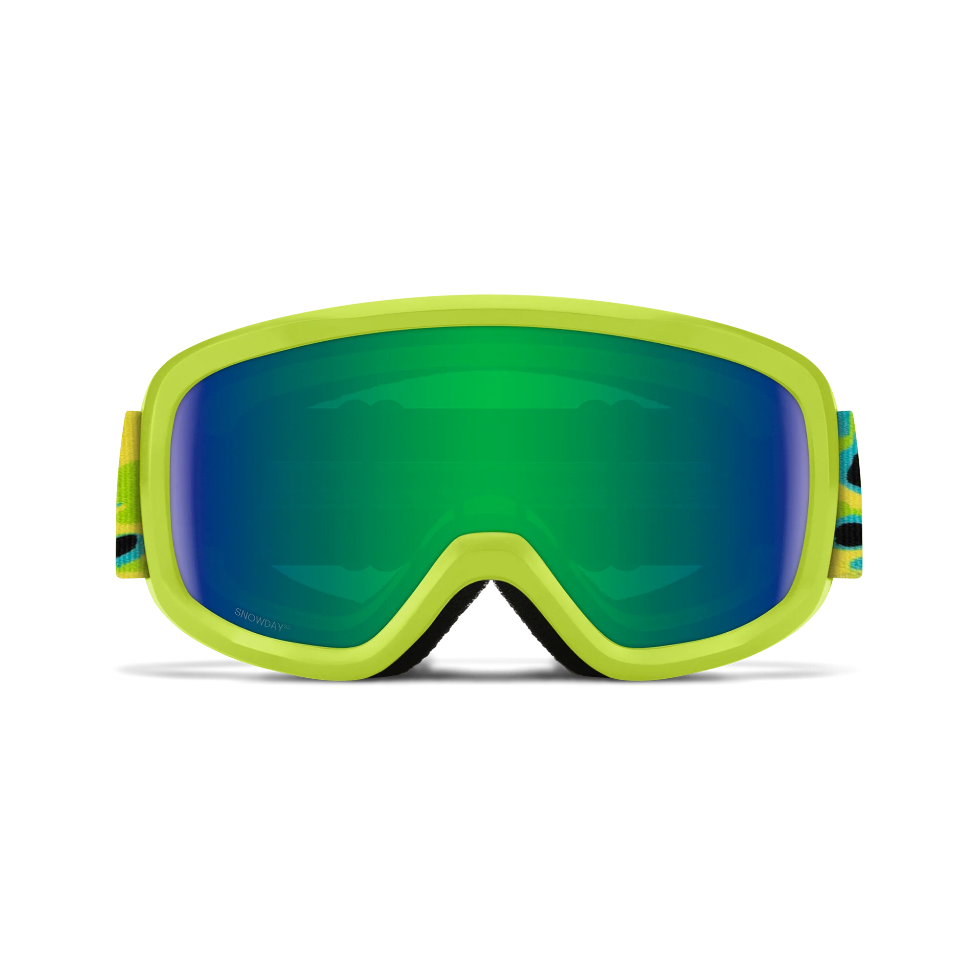 Masque de ski enfant Smith - Snowday - Electric Lime Slime - Green Sol-X Mirror