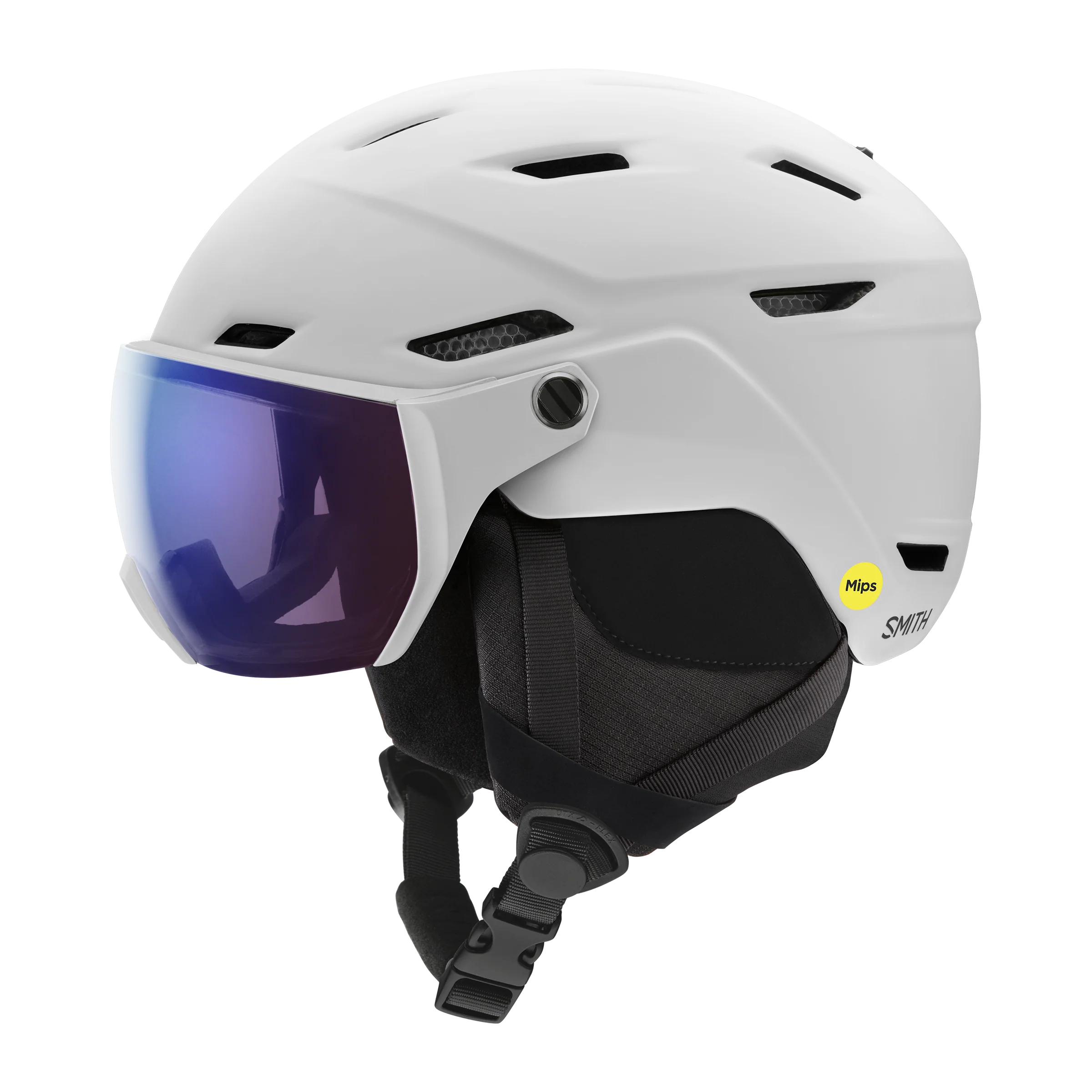 Casque de ski Smith - Survey - Blanc mat - ChromaPop Photochromic Rose Flash - Photochromique Cat.1 à 2