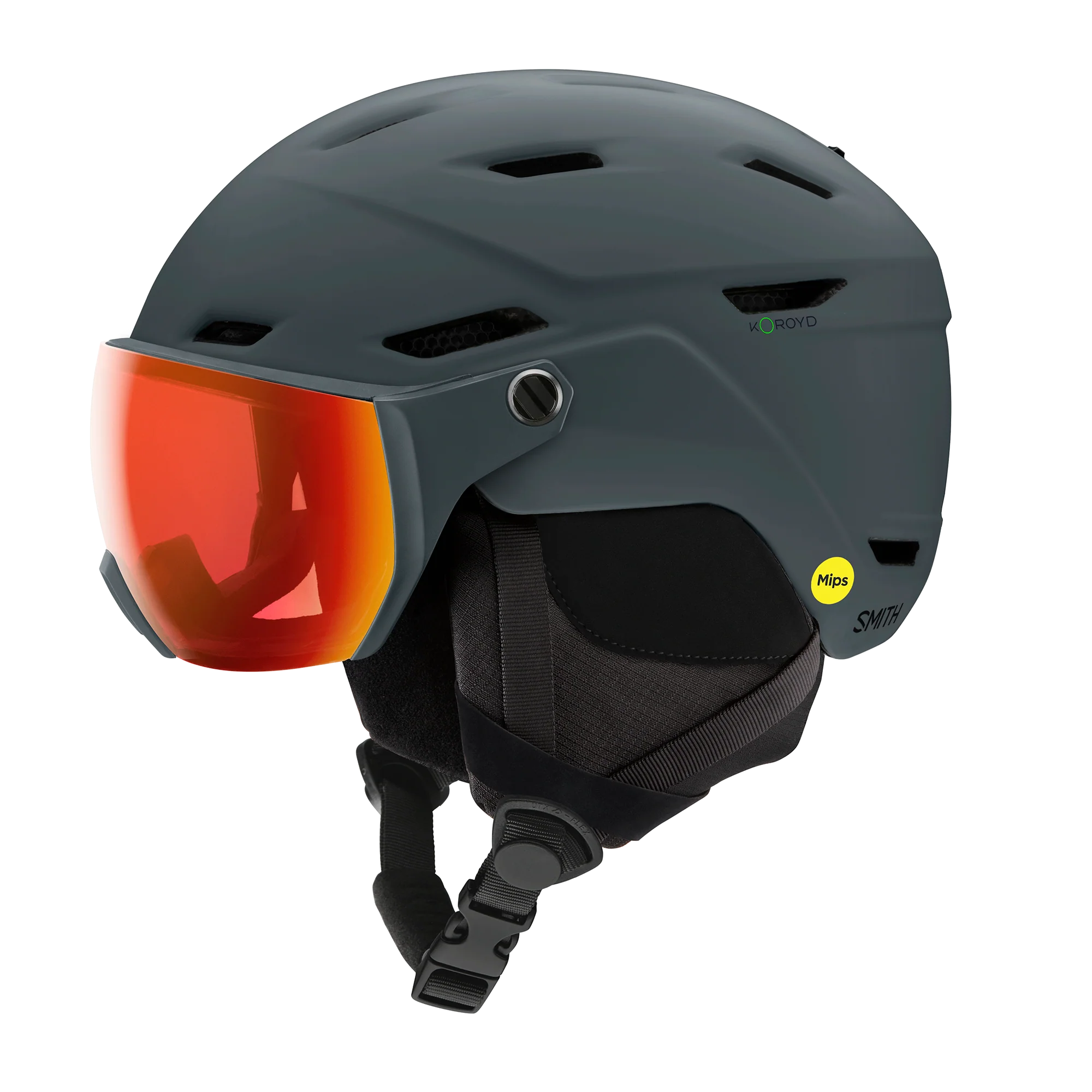 Casque de ski Smith - Survey - Ardoise mate - ChromaPop Everyday Red Mirror - Cat.2