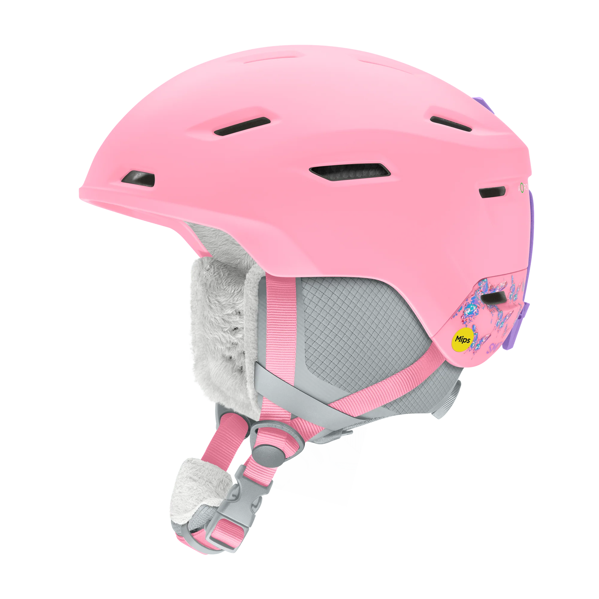 Casque de ski enfant Smith - Descend Jr Mips - Rose vif Lofi Butterfly mat