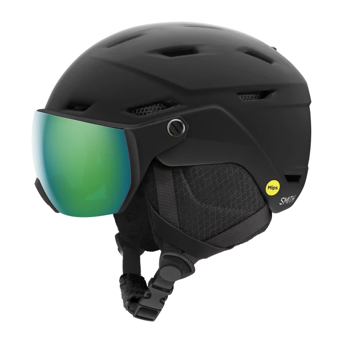 Casque de ski enfant Smith - Survey Jr Mips - Noir mat - Green Mirror