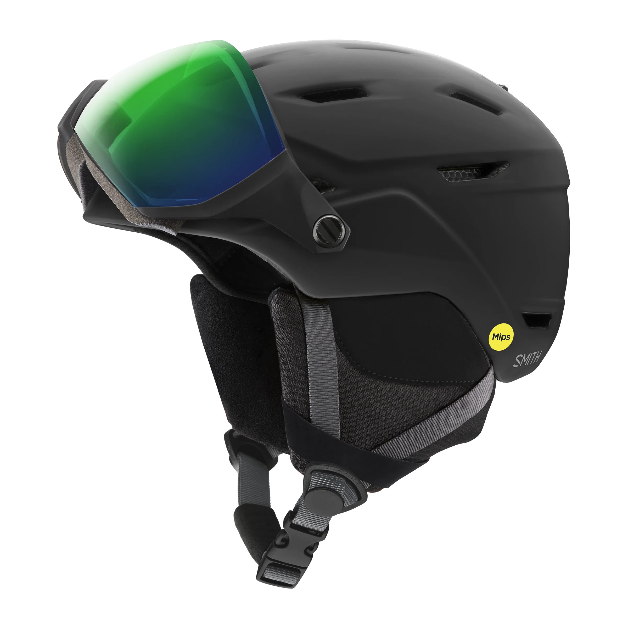 Casque de ski enfant Smith - Survey Jr Mips - Noir mat - Green Mirror 2