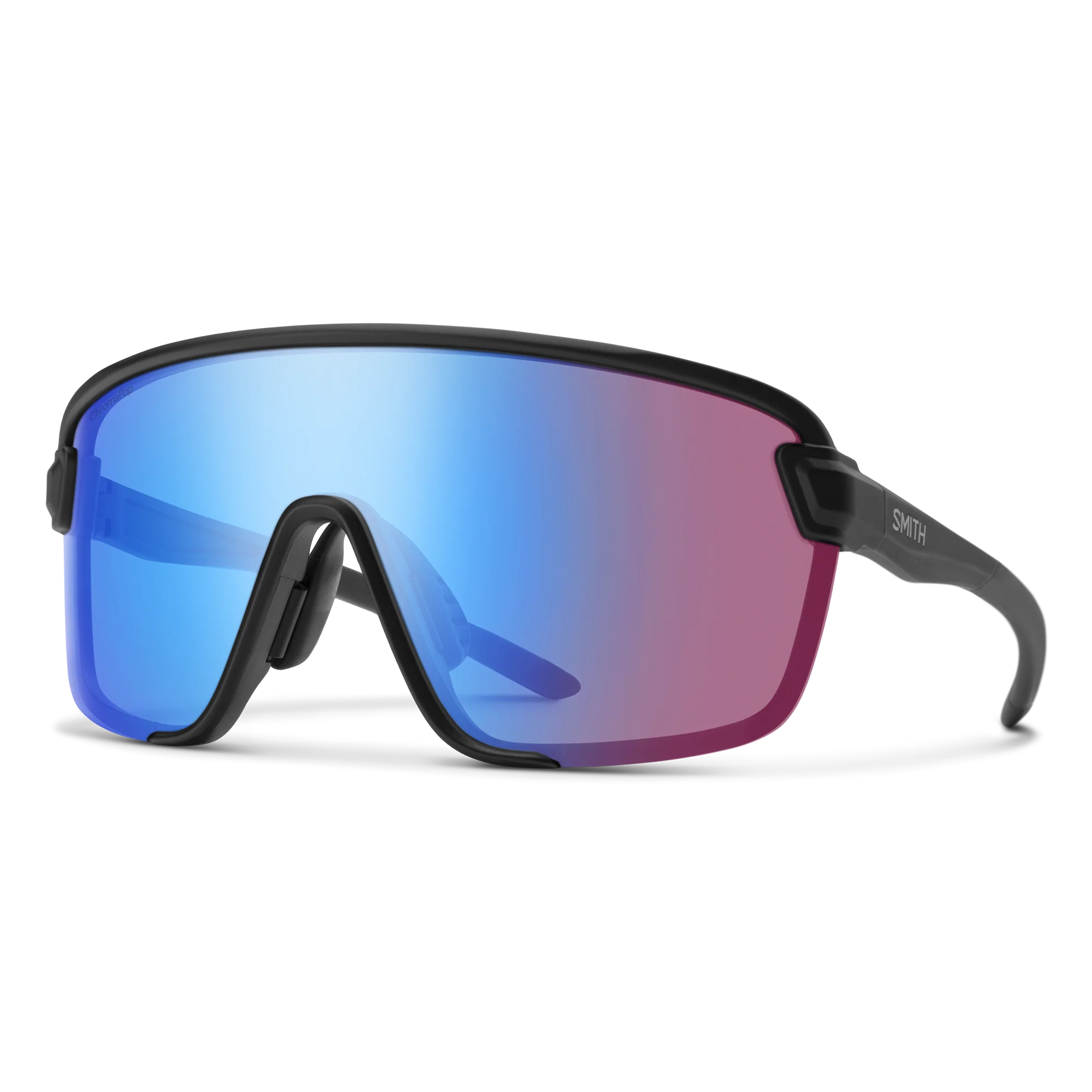 Lunettes de soleil Smith - Bobcat - Noir mat - ChromaPop Low Light Rose Blue Mirror - Cat.1