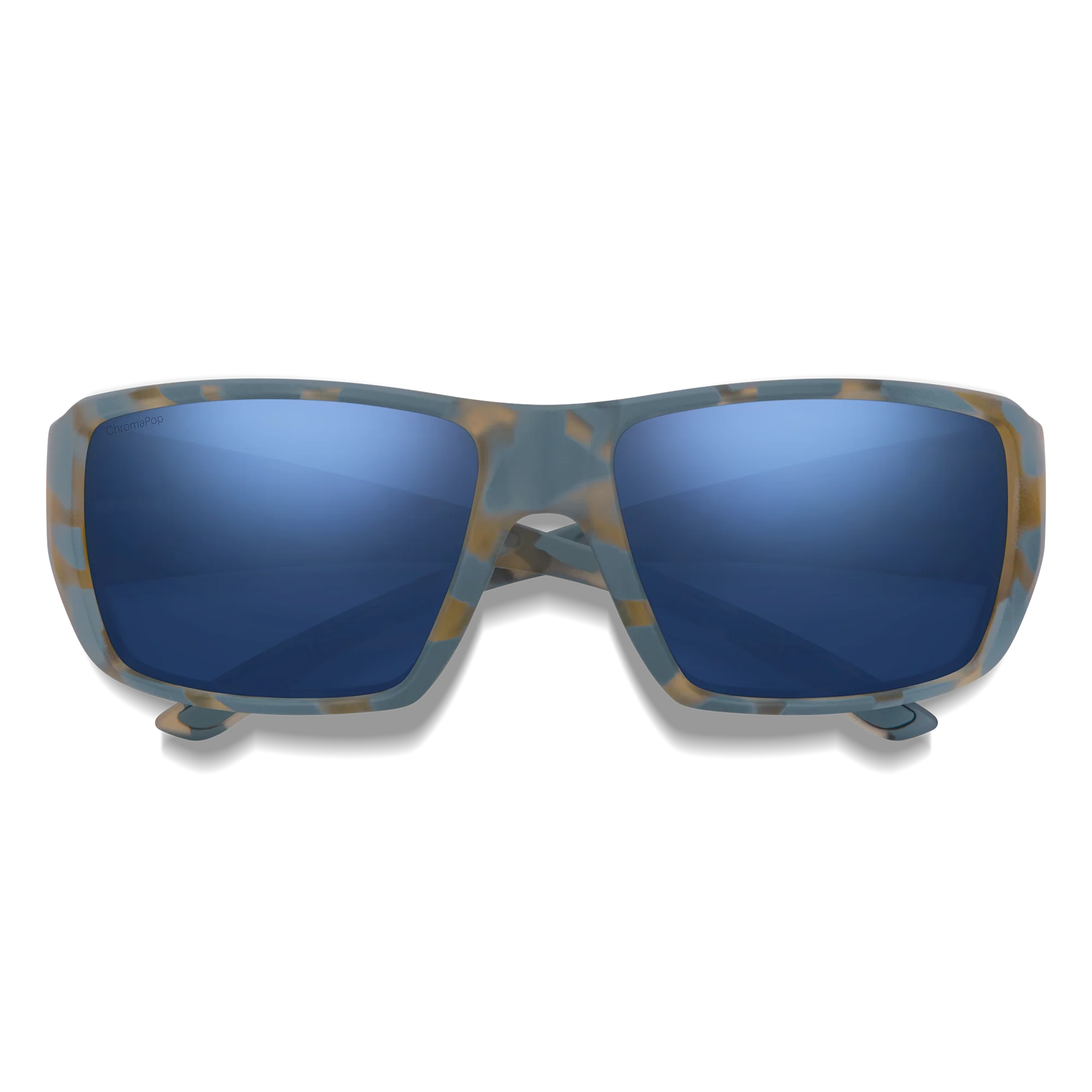 Lunettes Smith Guides Choice XL - Flint / Écaille Tarmac mat - ChromaPop Glass Polarized Dark Blue Mirror - Cat.3