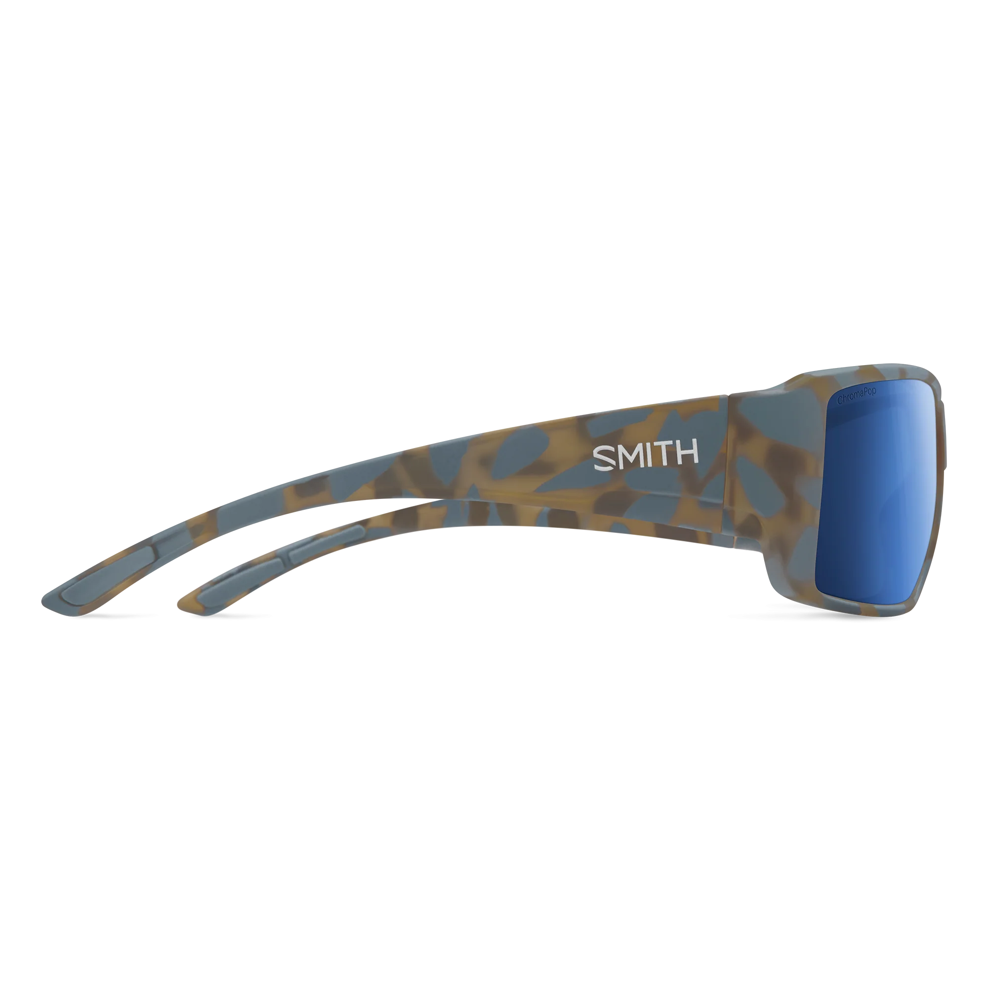 Lunettes Smith Guides Choice XL - Flint / Écaille Tarmac mat - ChromaPop Glass Polarized Dark Blue Mirror - Cat.3
