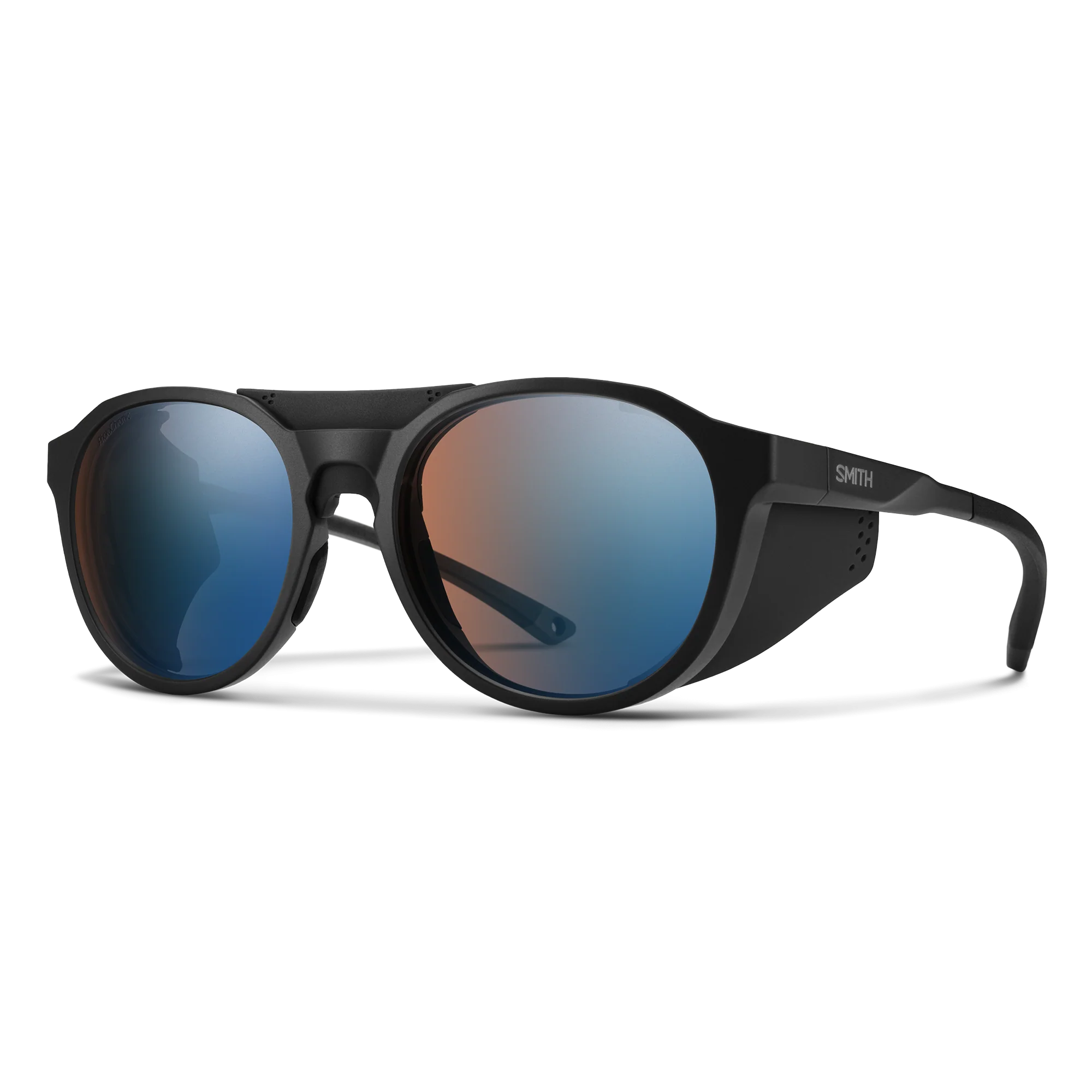 Lunettes de soleil Smith - Venture - Noir mat - ChromaPop Glacier Photochromic Copper Blue Mirror - Cat.1 à 4