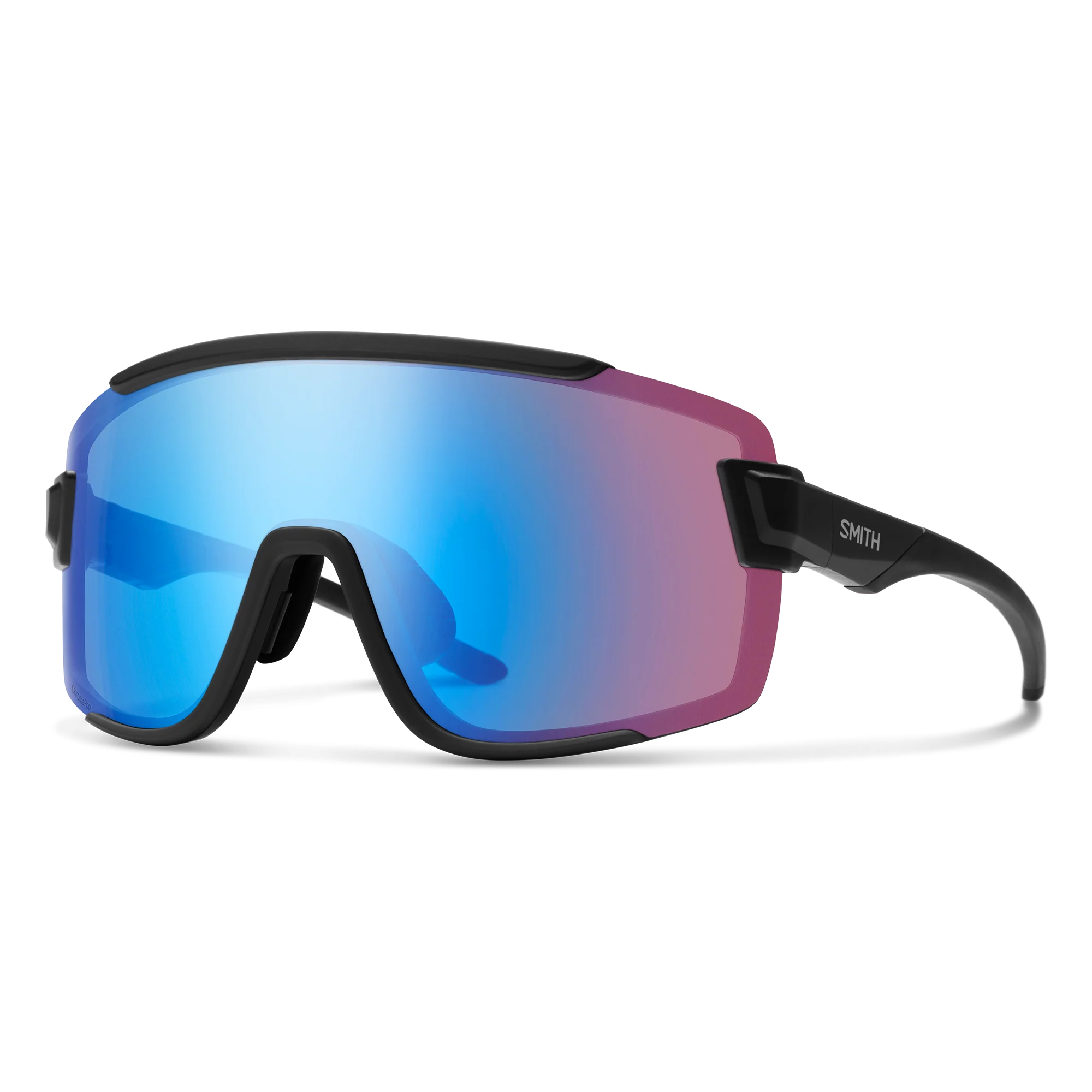 Lunettes de soleil Smith - Wildcat - Noir mat - ChromaPop Low Light Rose Blue Mirror - Cat.1