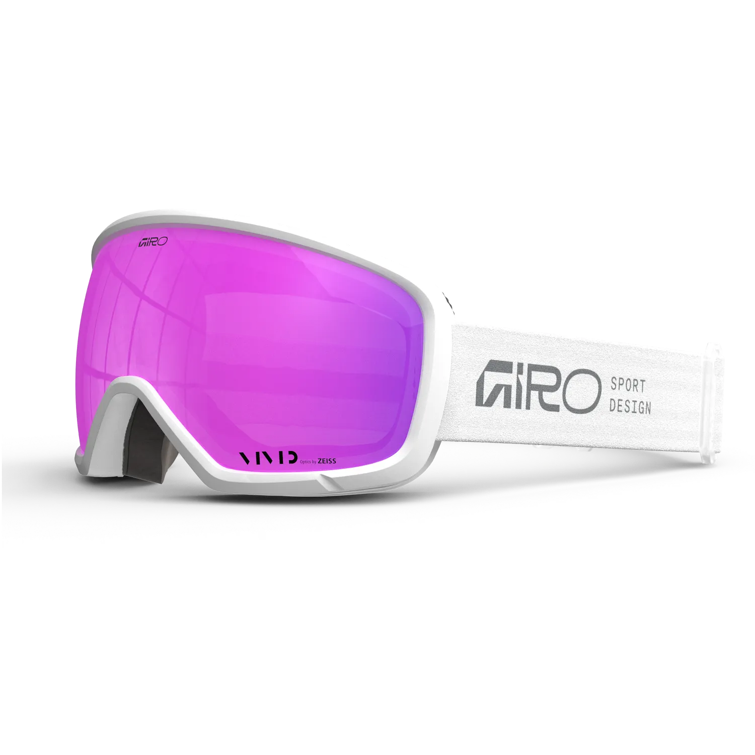Masque de ski Giro - RINGO STACKED - White/Silver/Pink