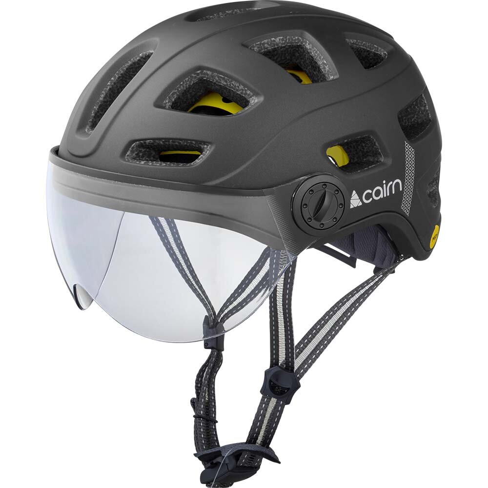 Casque CAIRN Vélo / Trottinette - QUARTZ Visor Mips Led USB - Mat Black - Cat.0