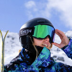 Masque de ski Smith - Squad MAG - Noir - ChromaPop Everyday Green Mirror 3