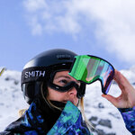 Masque de ski Smith - Squad MAG - Noir - ChromaPop Everyday Green Mirror 5