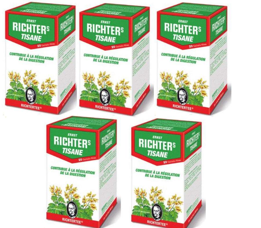 Lot de 6, tisane richter\'s un poids idéal devient transit, boîte de 20 sachets