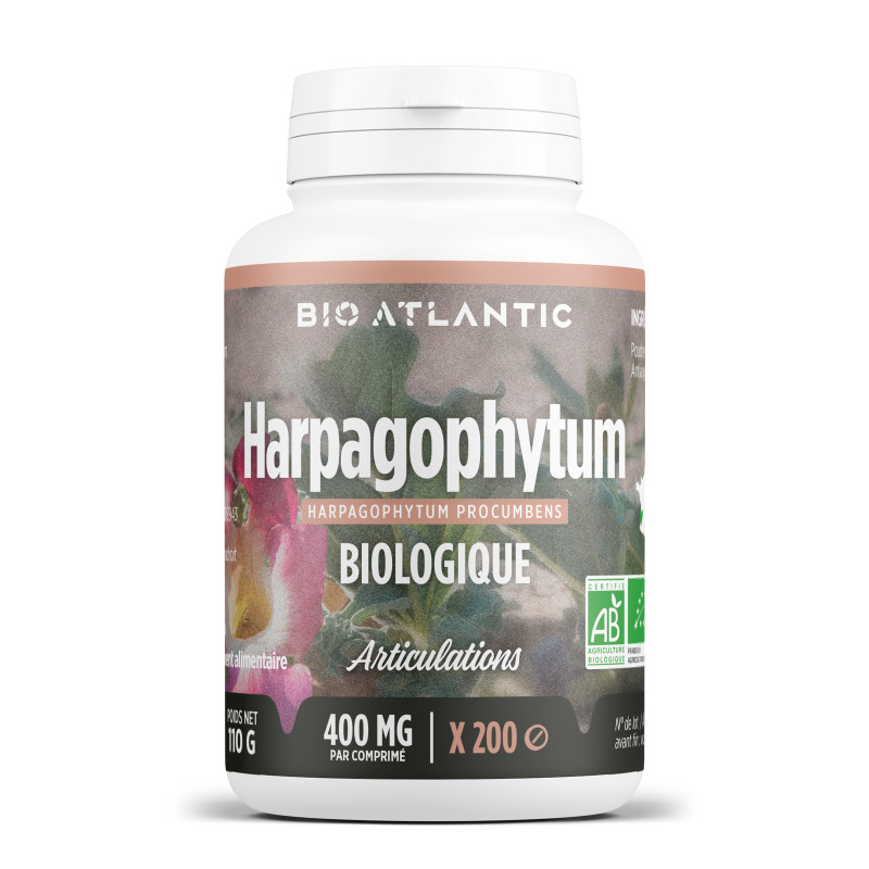 Harpagophytum Bio 200 Gélules - Complément Alimentaire Vegan, Soutien Articulations, Made In France