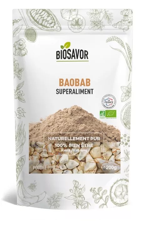 Poudre De Baobab Bio Jolivia - 200 G - Super Aliment Riche En Vitamines - Neuf