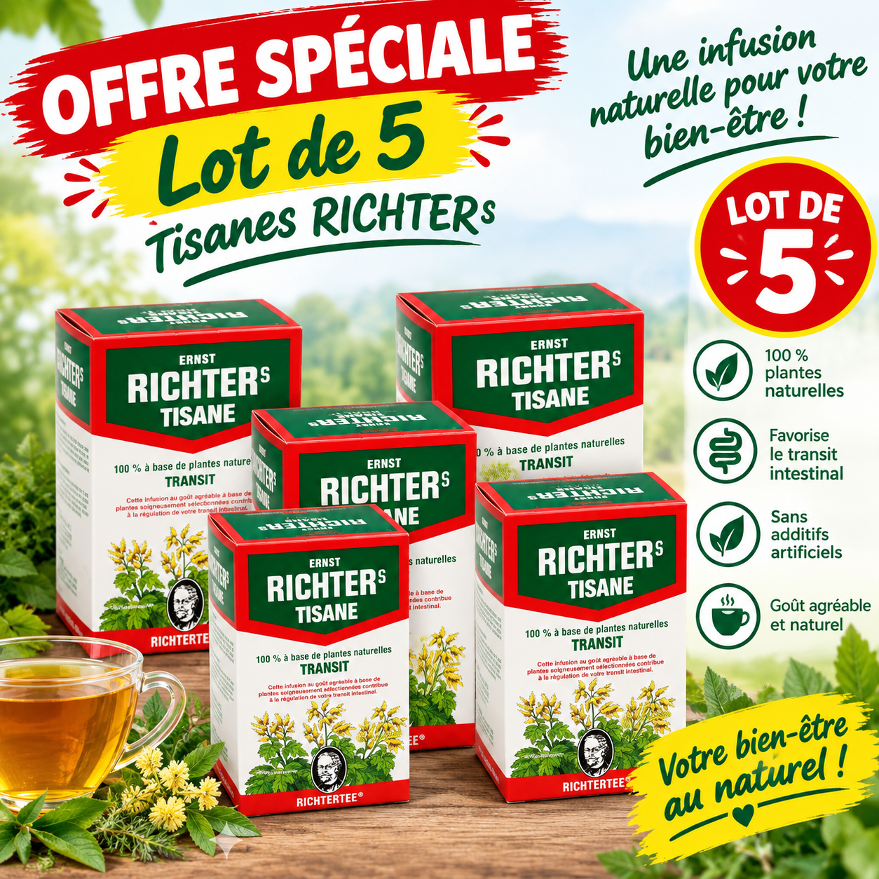 Offre spéciale de tisanes naturelles