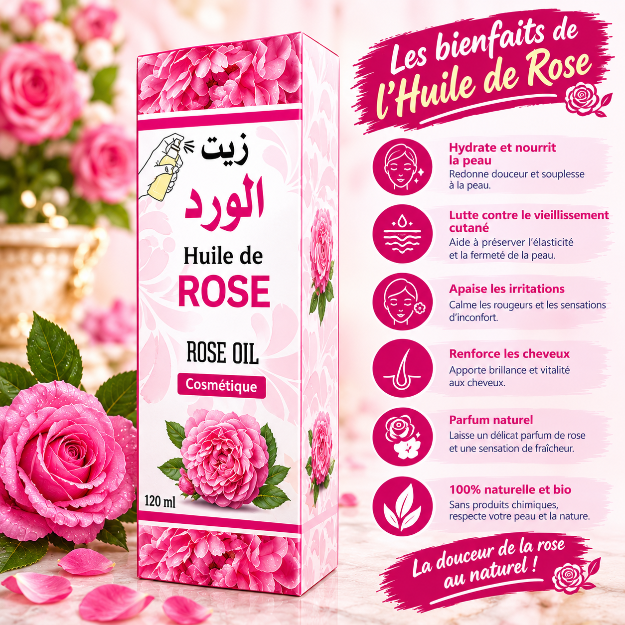 Huile de Rose _ Beauté Naturelle et Bienfaits