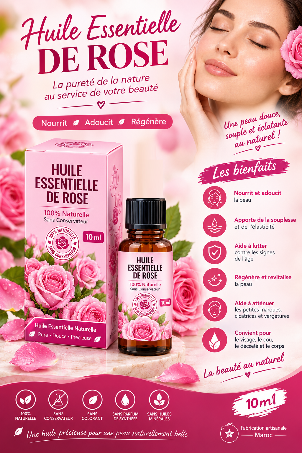 Huile essentielle de rose naturelle(1)