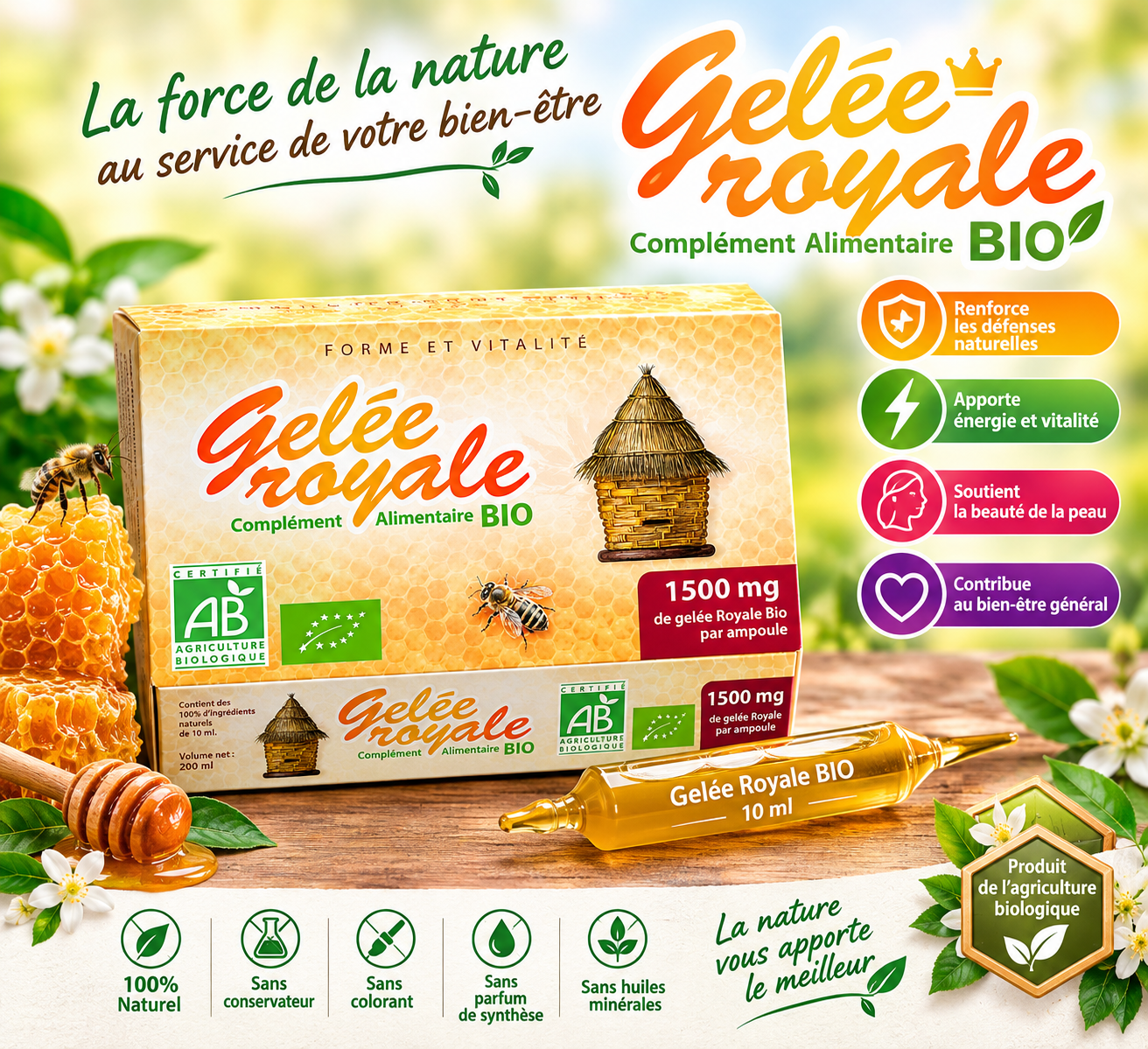 Gelée royale bio, force naturelle