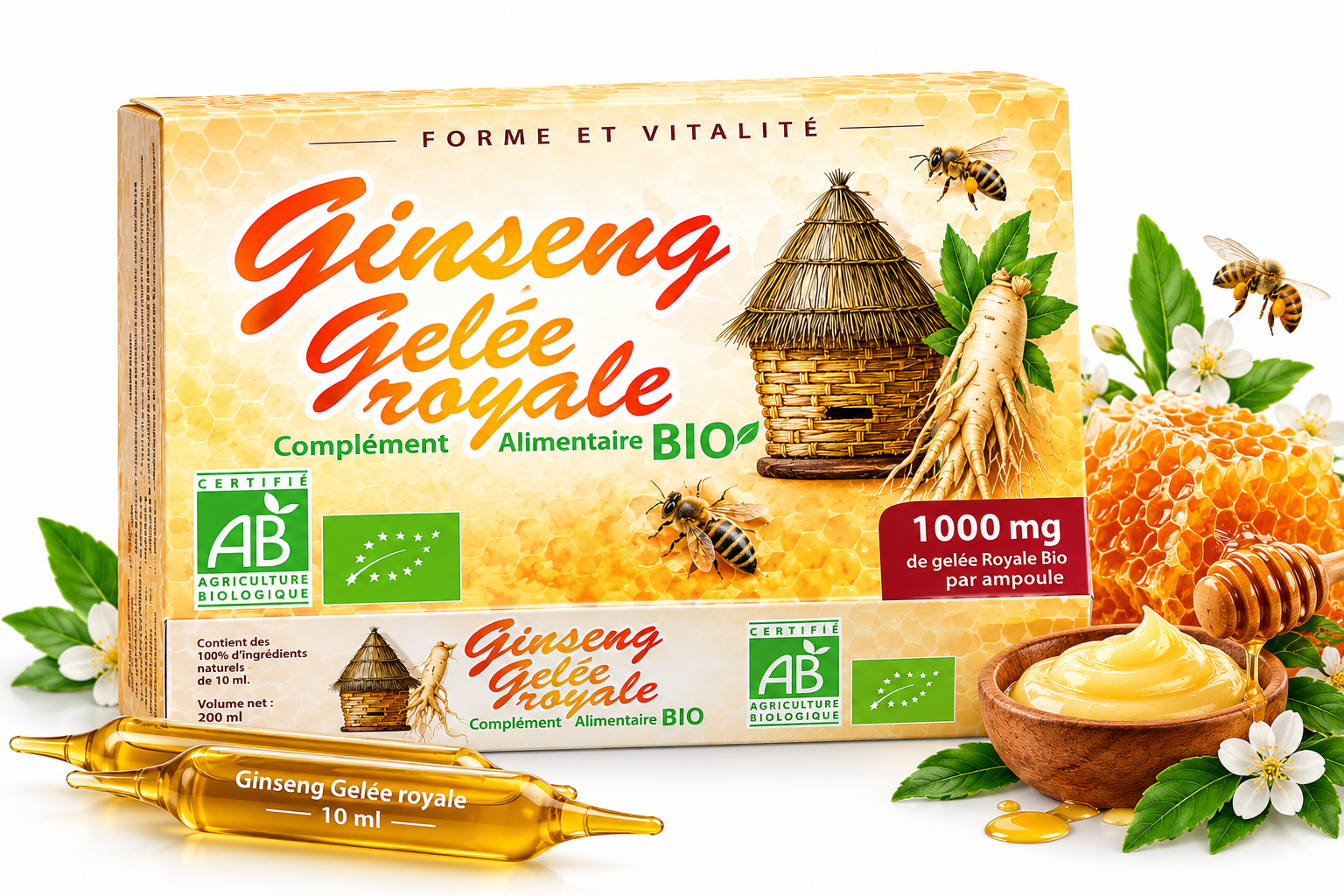 Ginseng et gelée royale bio