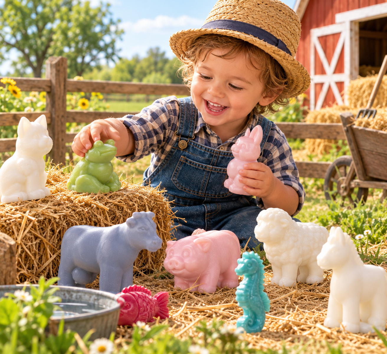 Jeux de ferme sous le soleil