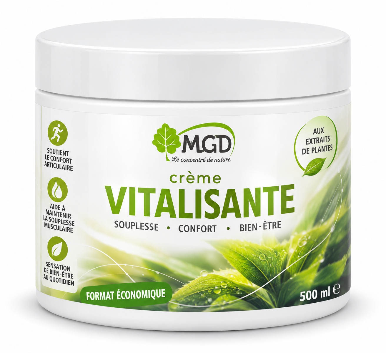 Pot de crème vitalisante aux plantes