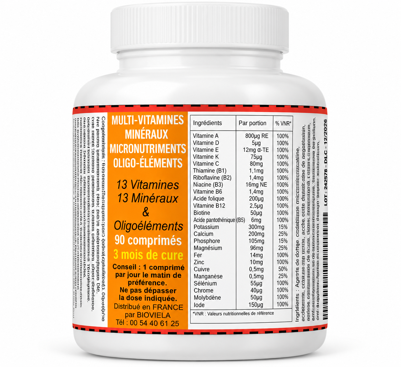 Flacon de multivitamines français