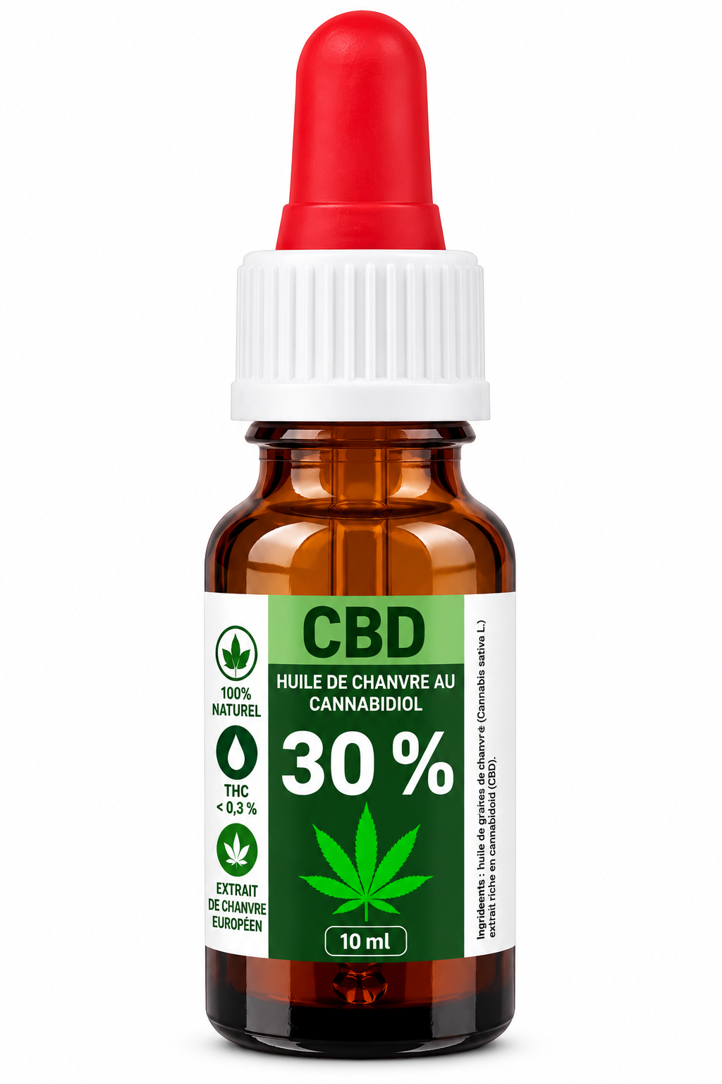 Flacon d’huile CBD naturel 10 ml