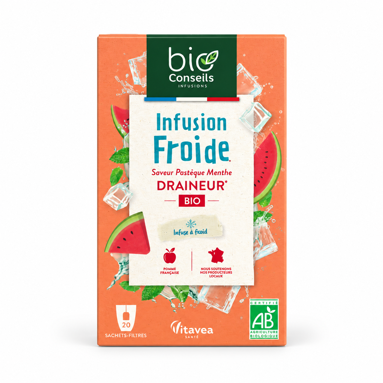 Boîte d’infusion froide pastèque menthe
