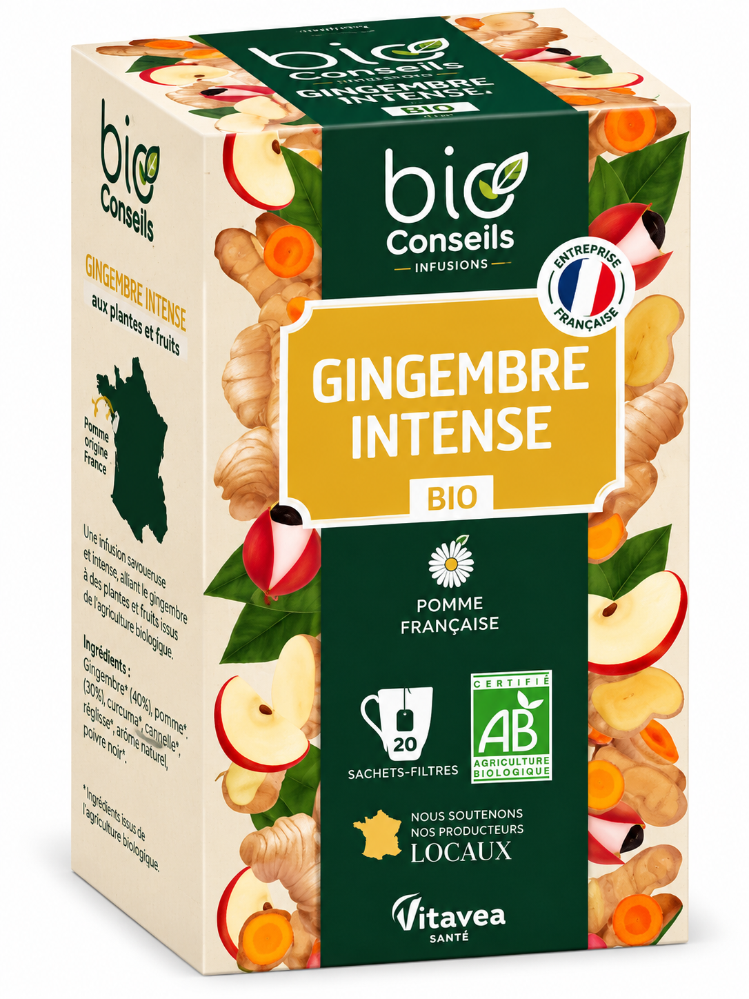 Boîte d’infusion gingembre intense bio