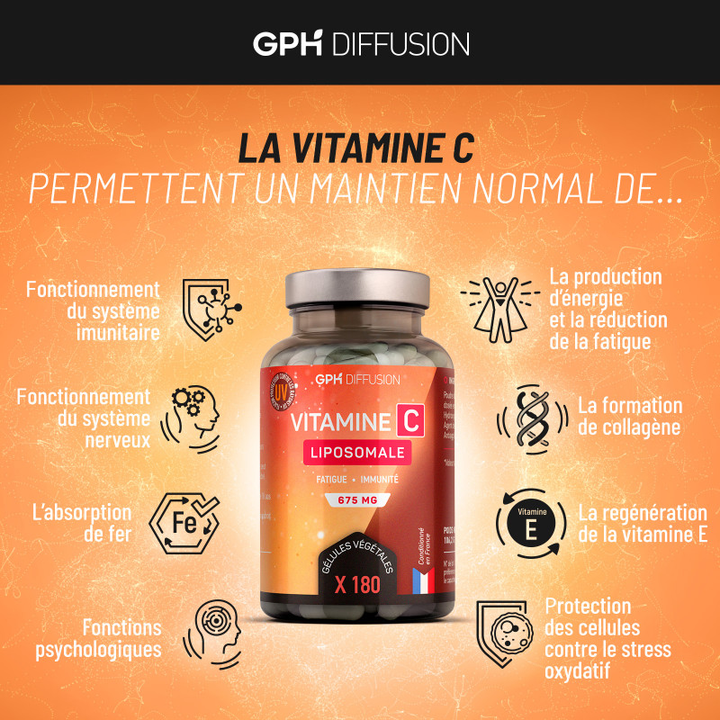 vitamine c liposomale 200 mg 180 gelules vegetales