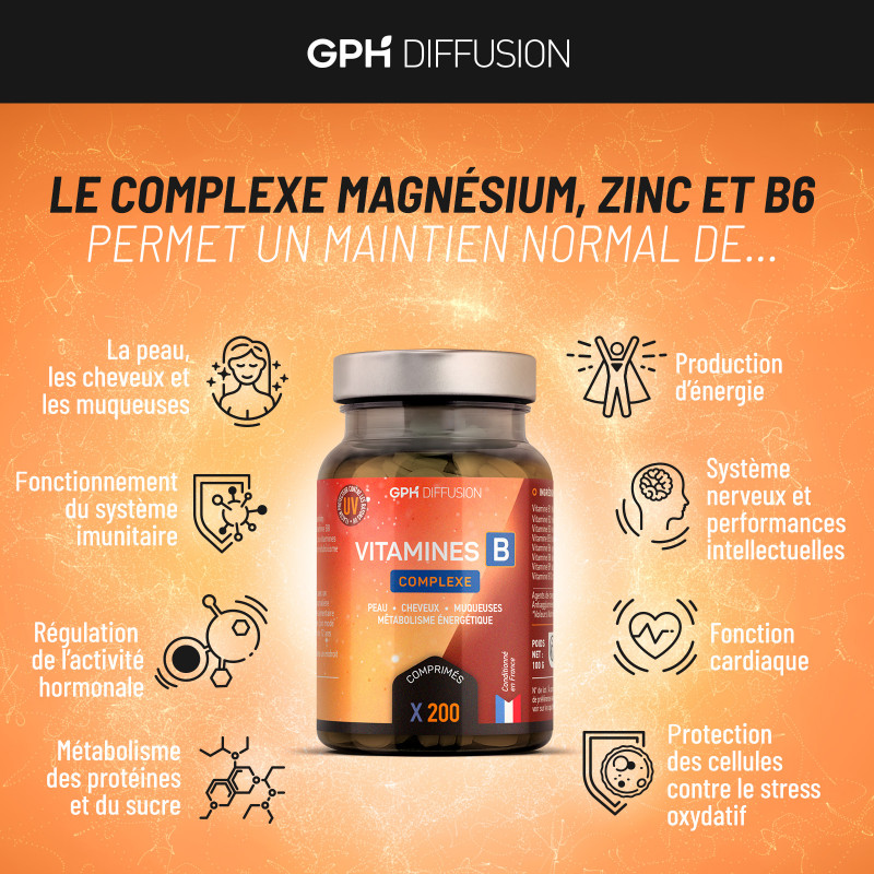 vitamine b complexe 200 comprimes