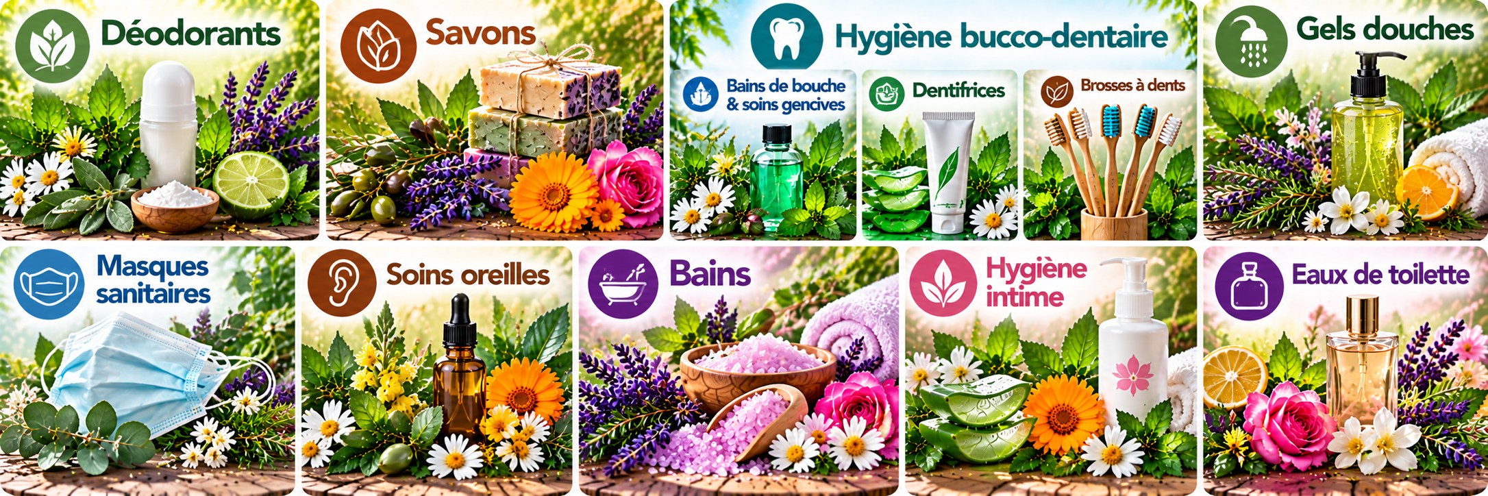 Panorama d’hygiène naturelle aux plantes