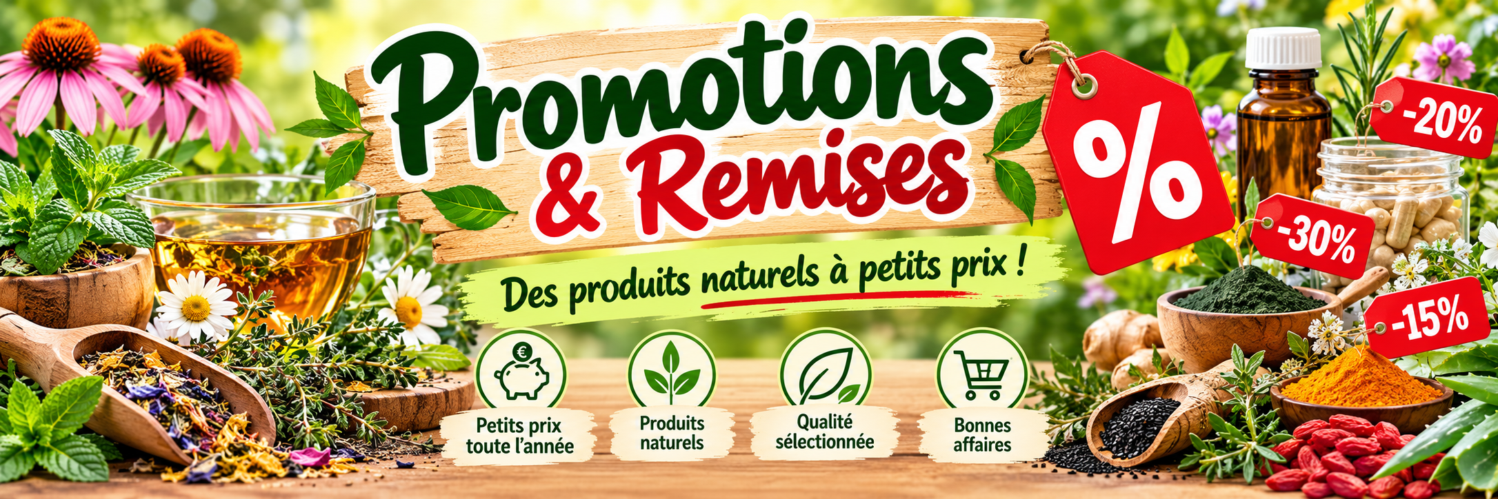 Promotions naturelles et remises végétales