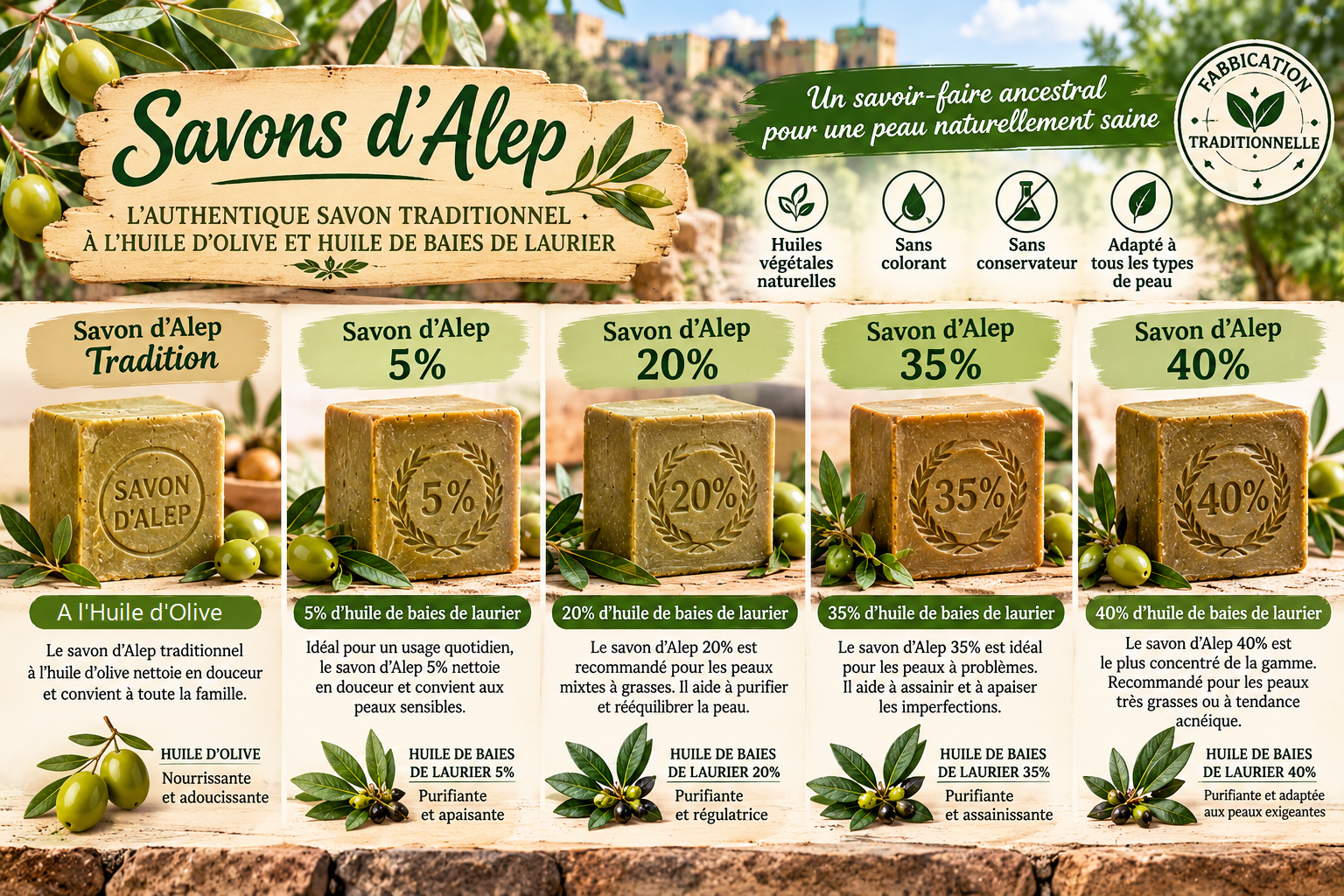 Savons d’Alep, tradition et bien-être naturel