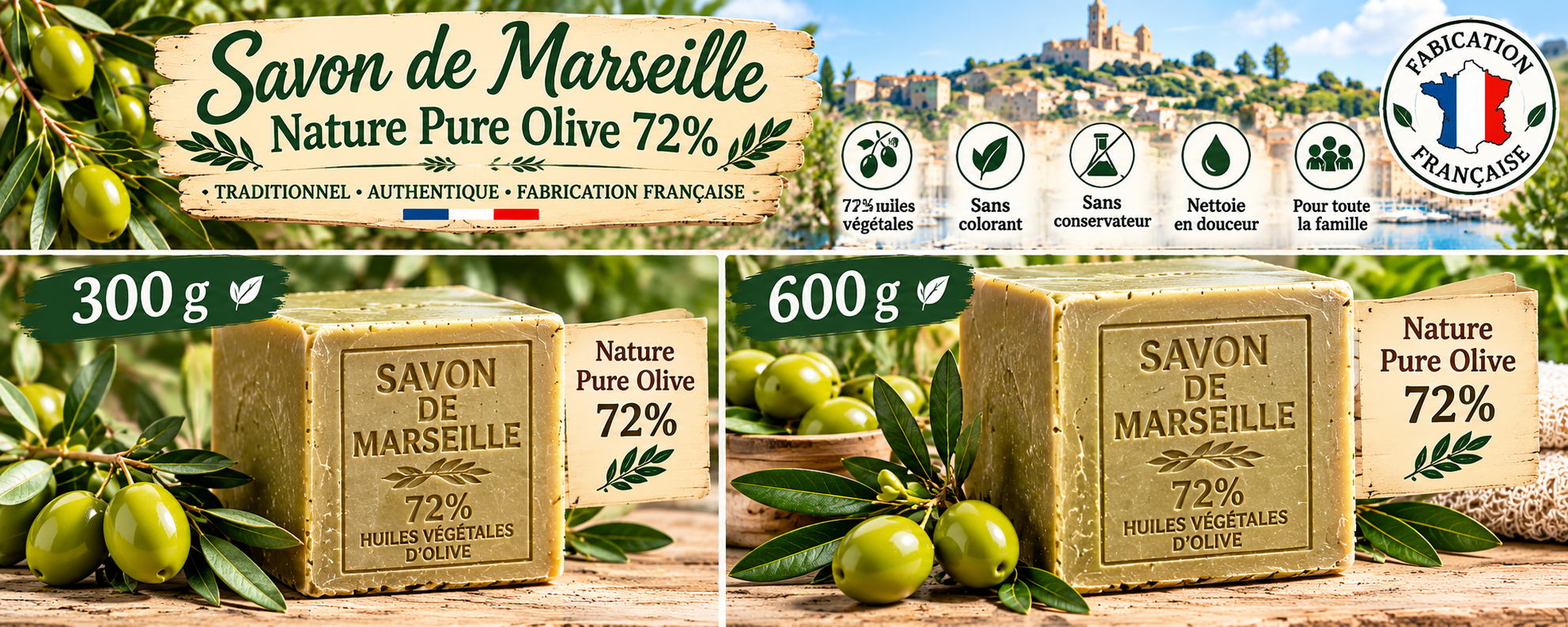 Savon de Marseille à l’olive 72 _