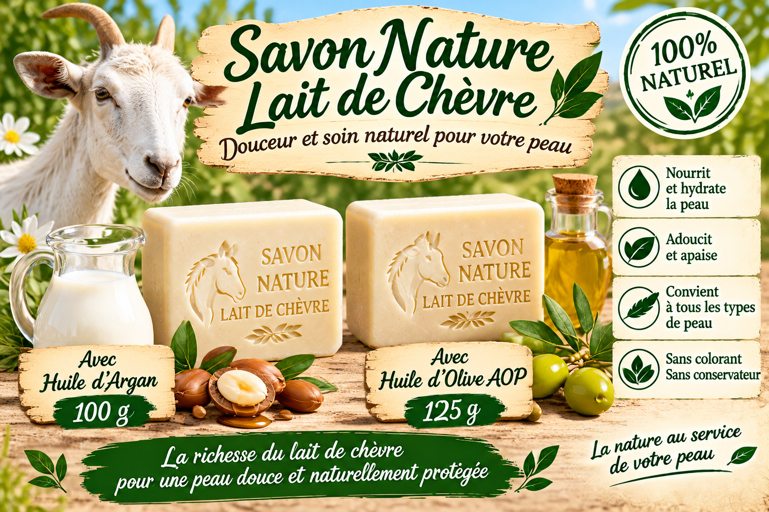 Savon naturel au lait de chèvre