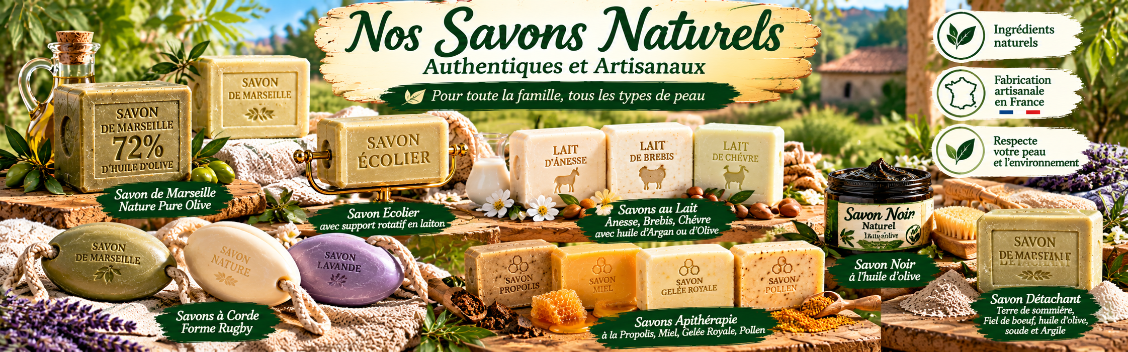 Savons naturels artisanaux de Provence