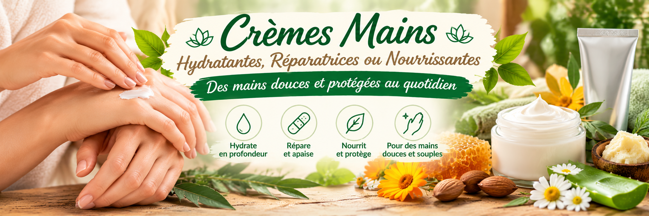 Crèmes mains naturelles et hydratantes