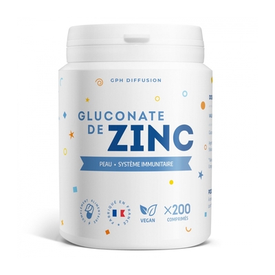 Gluconate de zinc - 15 mg - 200 comprimés (150% des ajr)