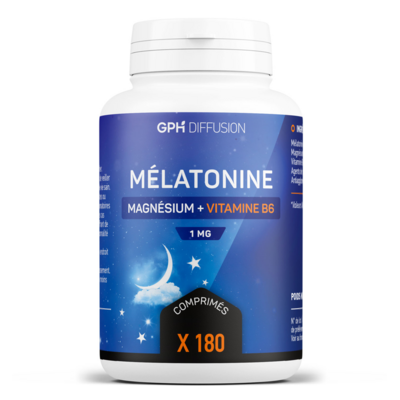 Melatonine 1mg + Vitamine B6 + Magnesium - 180 Comprimes