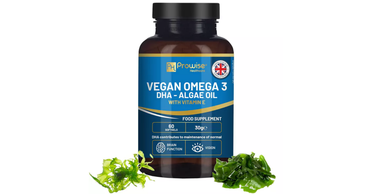 Complément Oméga 3 Végétalien - Huile D'Algue 400mg DHA - Gélules Vegan Vitality - Neuf