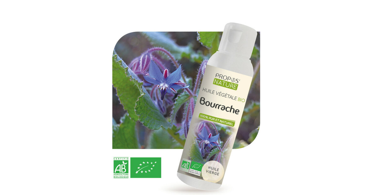 Huile De Bourrache Bio Vierge Pure - Soin Hydratant Naturel, Texture Légère, Flacon Neuf