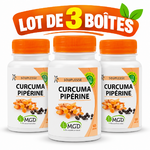 Lot de trois boîtes Curcuma Pipérine