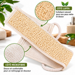 Guide exfoliant double face luffa et microfibre