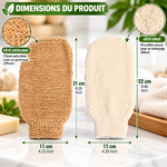 Guide des dimensions des gants exfoliants