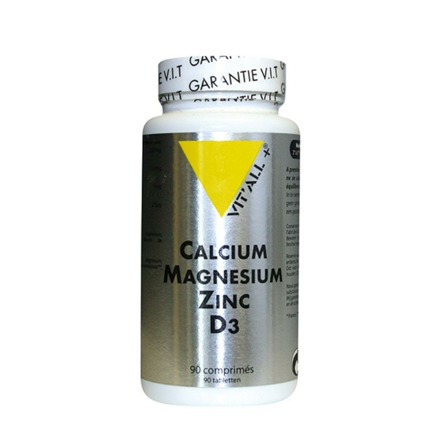 Complément Calcium Magnésium Zinc + Vitamine D3 Bcuelov Os Dents Muscles 120 Gélules