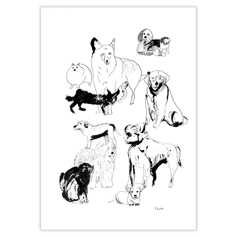 Dessin-Peinture-Les-Chiens-Olivier-Tenedor-Quorum-42x60-TEO004