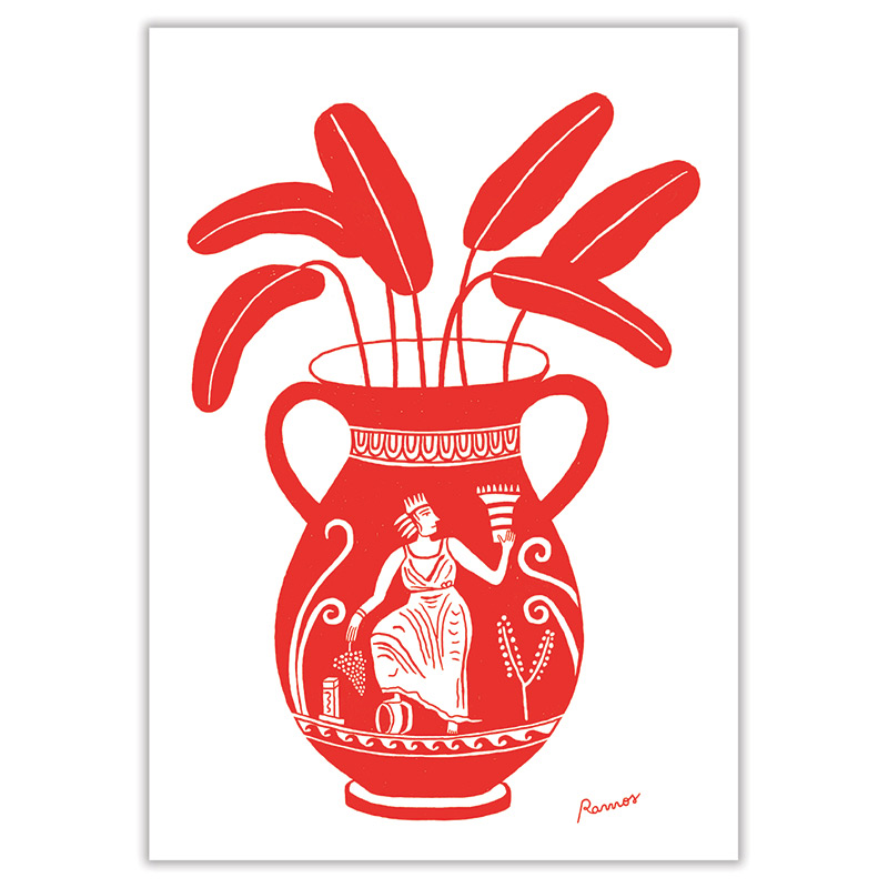 Peinture \'Vase Rouge\', Impression Fine Art - Agustina Ramos